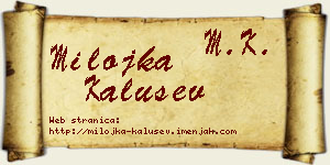 Milojka Kalušev vizit kartica